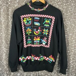 Vintage Jane Colby Ugly Christmas Sweater Crewneck Long‎ Sleeve Size Large
